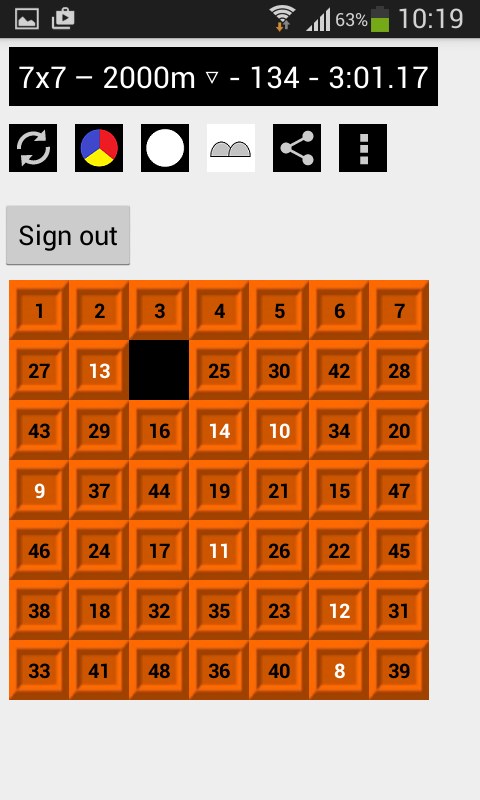 Screenshot of Sprint Marathon Puzzle on a mobile phone